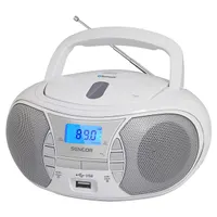 SENCOR 35057852 boombox fehér bluetooth mp3 lejátszás cd olvasás usb rádió hordozható 3,0 W