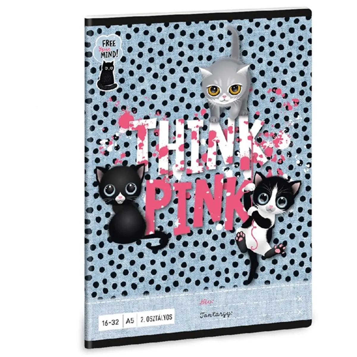 Ars Una 53592859 Think-Pink A5 32 lapos vonalas mintás 2.osztályos füzet #1
