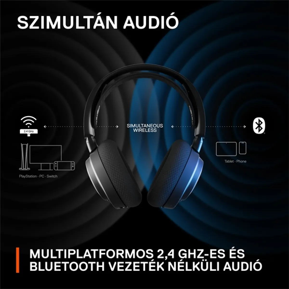 STEELSERIES 61553 Arctis Nova 7 Wireless Fekete Bluetooth USB-C 38 óra #9