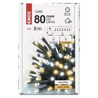 EMOS D4AN04 LED karácsonyi fényfüzér 8m 80LED IP44 kül-beltéri időzítős meleg fehér és hideg fehér #5