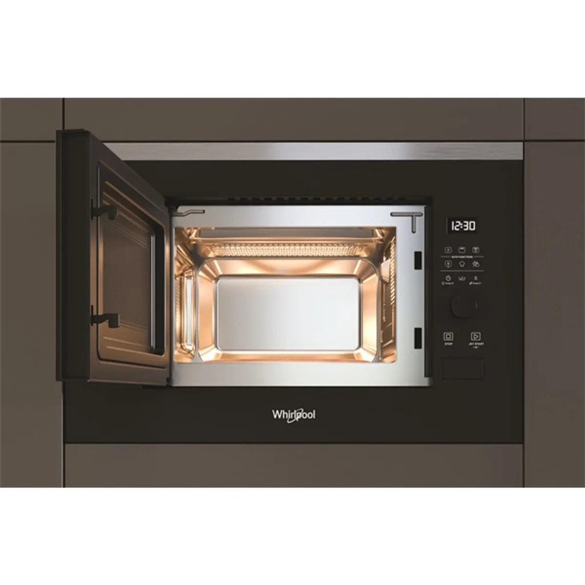 Whirlpool 859991591560 beépíthető mikrohullámú sütő fekete ezüst 20L grill LCD JetStart JetDefrost #3