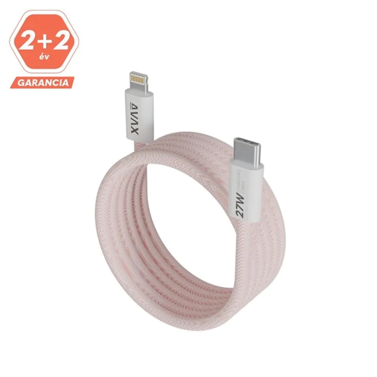 AVAX CB611P MAGNETY 27W 1m USB-C - Lightning adat- és töltőkábel rózsaszín #2