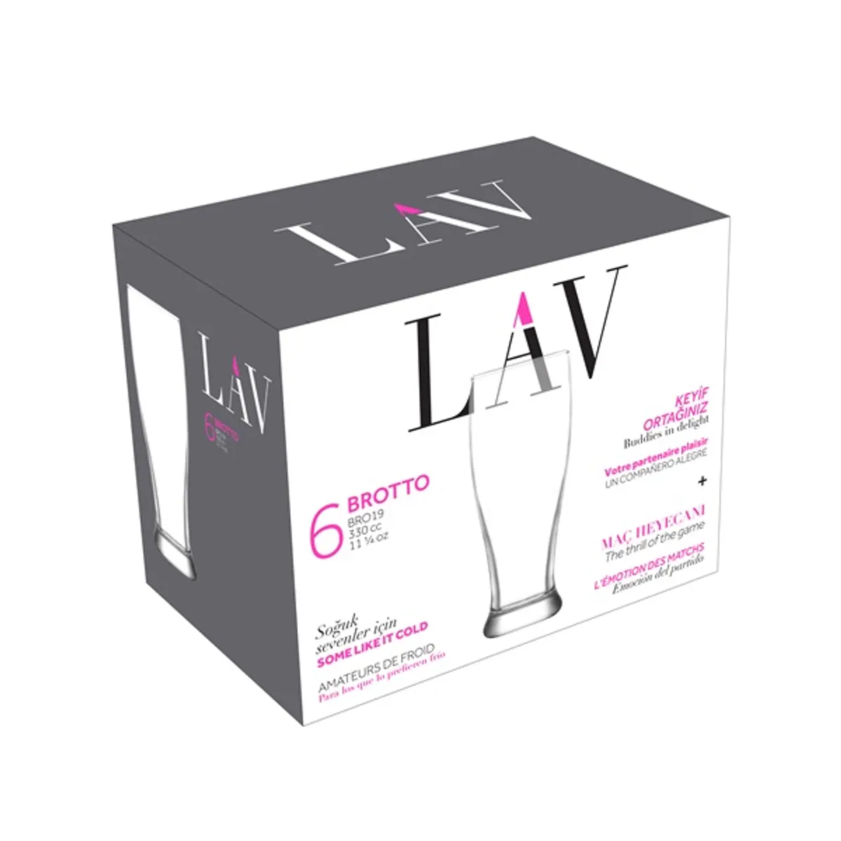 LAV LV-BRO19F Brotto sörös pohár készlet 6 darabos 330ml #1
