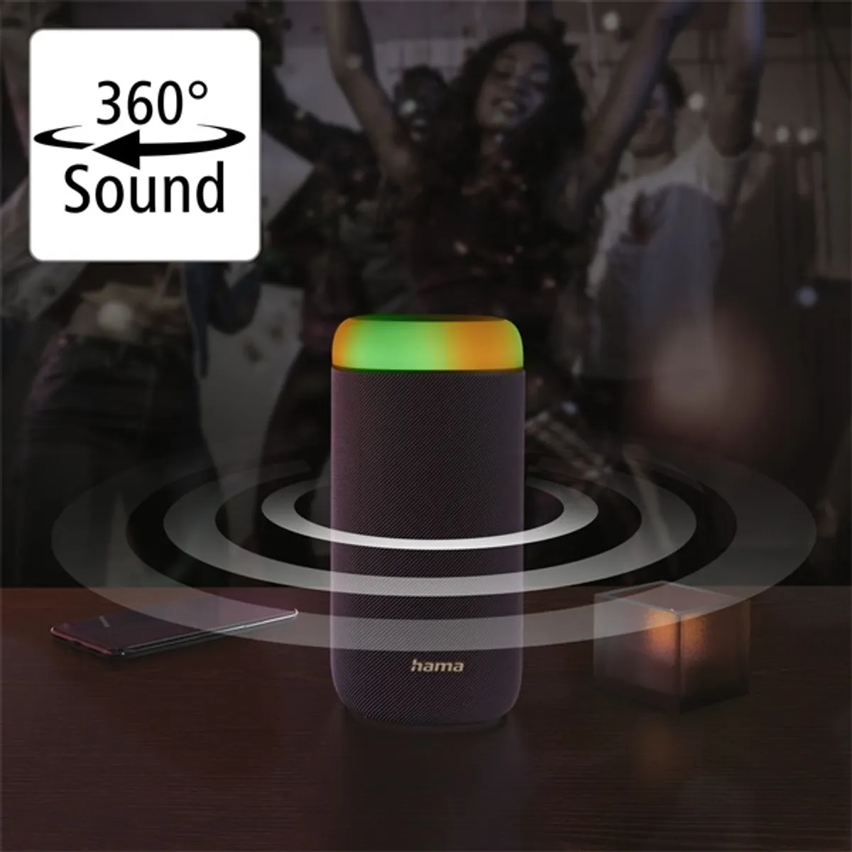 HAMA 00188228 Shine 2.0 30W Bluetooth RGB LED IPX4 12 óra 2000mAh AUX hordozható #8