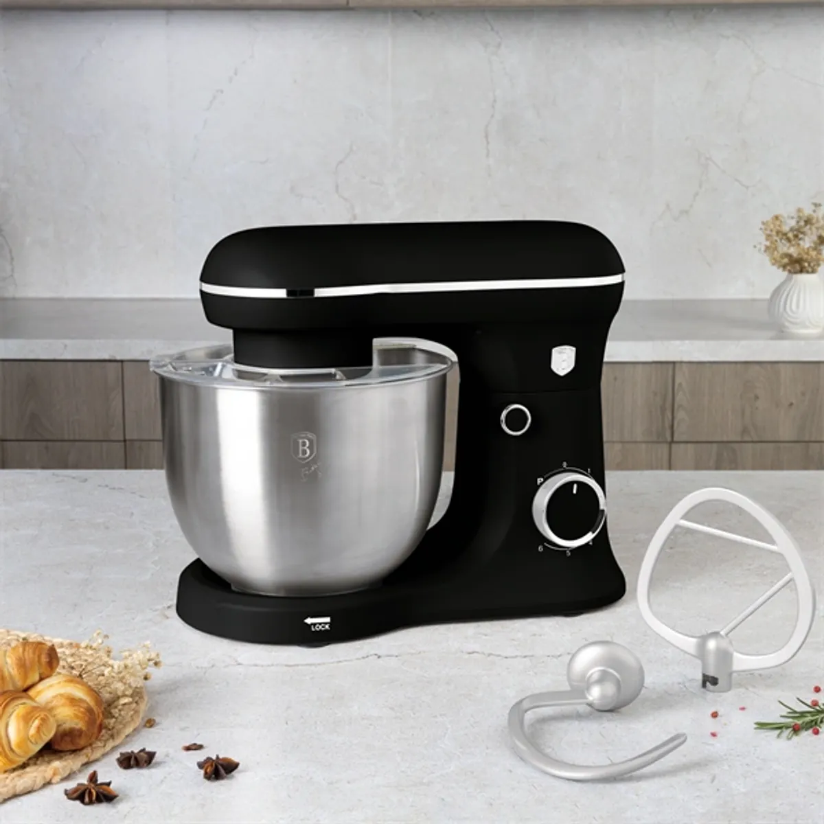 Berlinger Haus BH/9773 Konyhai robotgép 1500 W dagasztó habverő 5 L rozsdamentes tál 6 fokozat #5