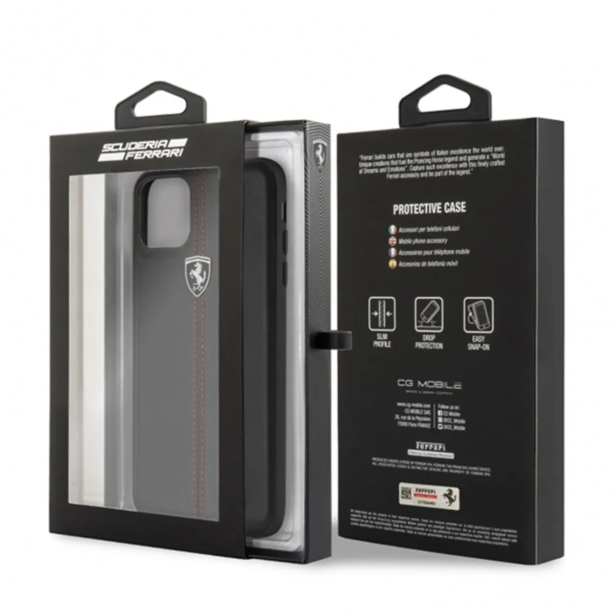 FERRARI FEHDEHCN65BK iPhone 11 Pro Max függőlegesen csíkozott fekete bőrtok 6,5" #4