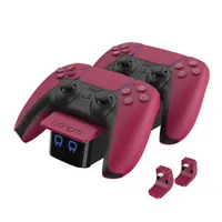 Venom VS5010 PS5 dupla töltőállomás Cosmic Red Csúszásgátló talp, Töltöttségjelző LED, USB Type C #3