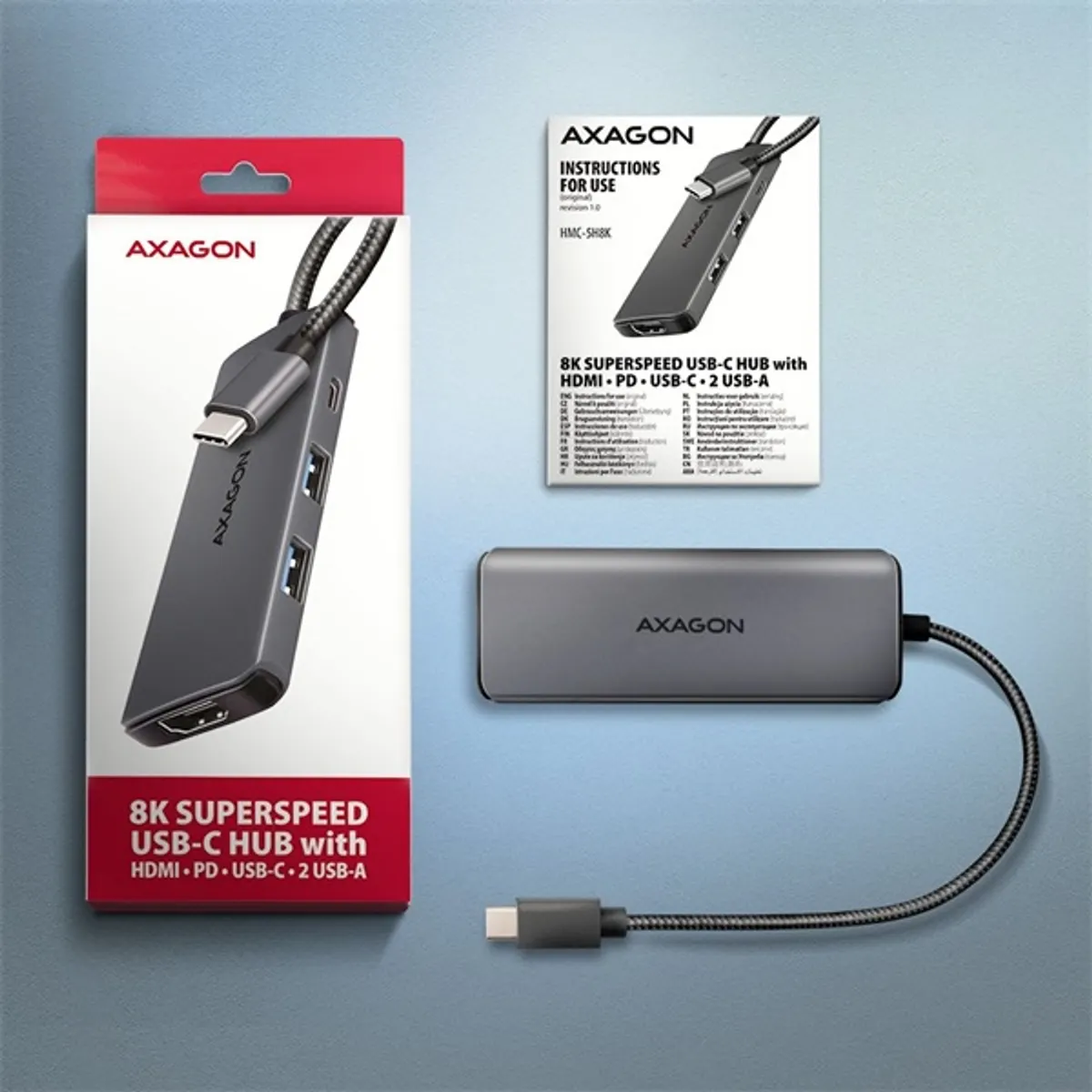AXAGON HMC-5H8K USB-C hub 5Gbps 5in1 HDMI 8K #7