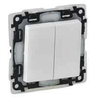 Legrand 752158 Valena life kettős váltókapcsoló IP44 fehér 10A rugós vezetékbekötés
