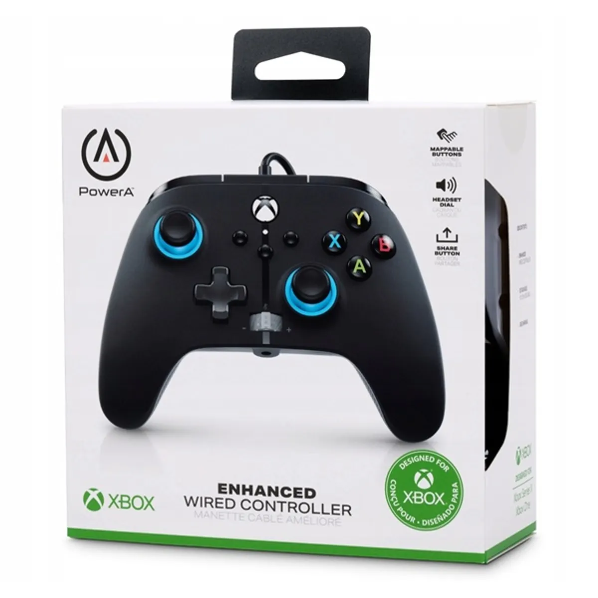 PowerA 1518817-01 Enhanced wired kontroller Xbox Series X és S PC Xbox One, 3 m, fekete-kék, 19 gomb, rezgő #10