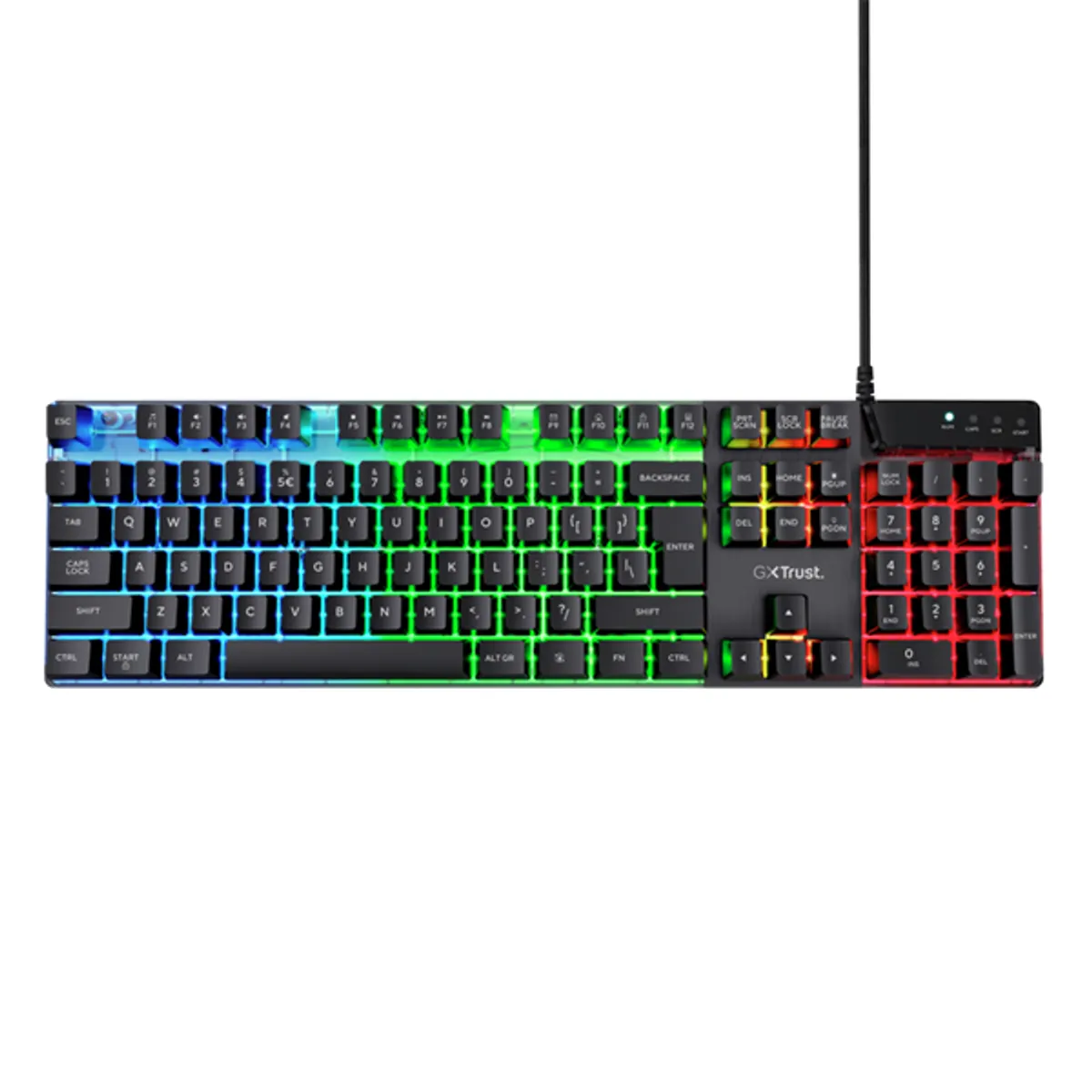 Trust 25458 GXT 835 Azor vezetékes gamer billentyűzet USB RGB numerikus 180 cm fekete #3