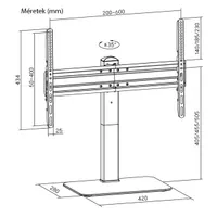 STANSSON WM-3770 asztali tv állvány üvegalappal 40 kg 37"-70" VESA max 600x400 forgatható állítható magasság kábelrendezés #6