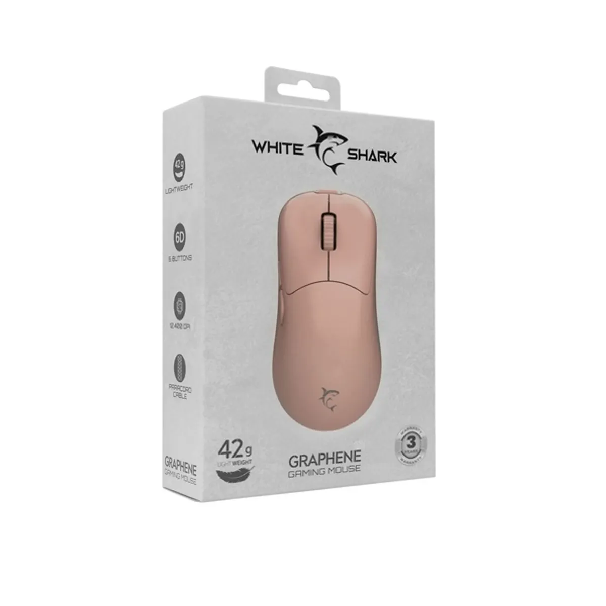 White Shark WS GM-5014P Graphene 6200dpi rózsaszín optikai USB 2.0 wired gaming ergonomikus 150 cm #6
