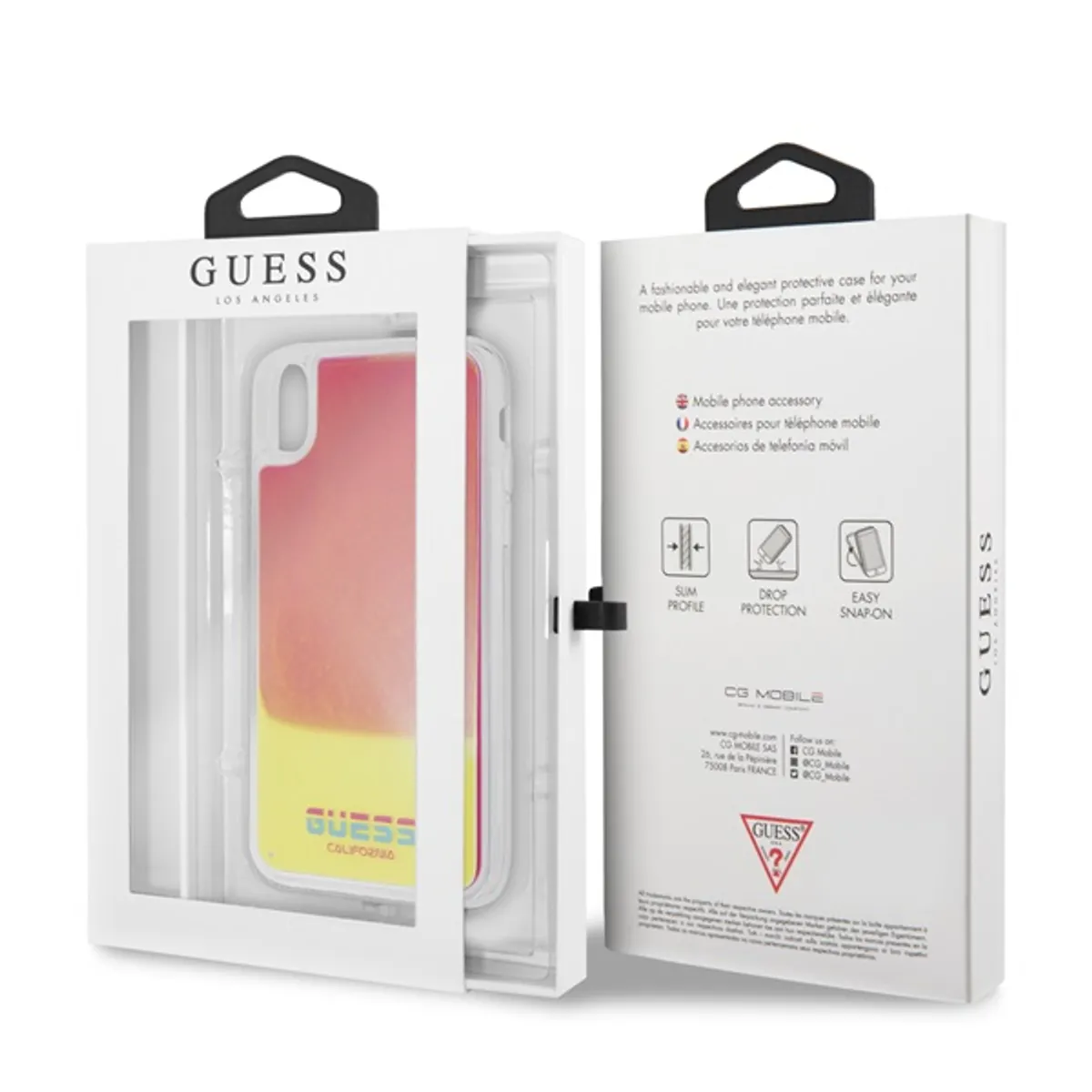GUESS GUHCPXGLCPI védőtok Apple iPhone X XS 5,8" rózsaszín sárga sötétben világító #3