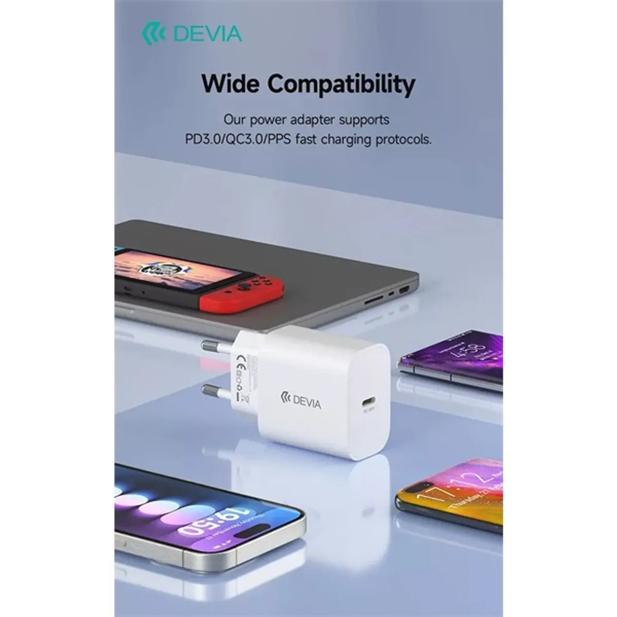 Devia ST399794 30 W type-C hálózati töltő fehér 110-220V usb-C univerzális gyorstöltés #2