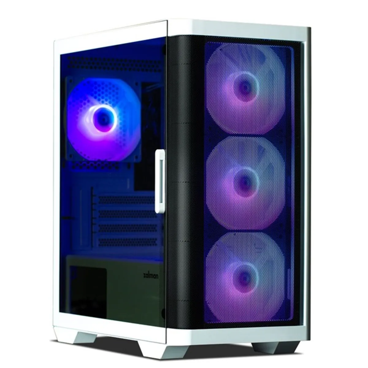 Zalman M4 WHITE fehér ablakos mATX ház táp nélküli 4 db ventilátor #1