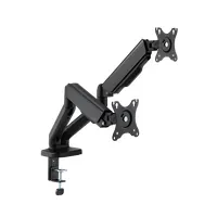 STELL 45026262 Monitortartó kar 2 db monitor 17"-32" Fekete Kábelerendező Forgatható Tilt 90 fok VESA 75x75 100x100 Acél, Alumínium 9 kg
