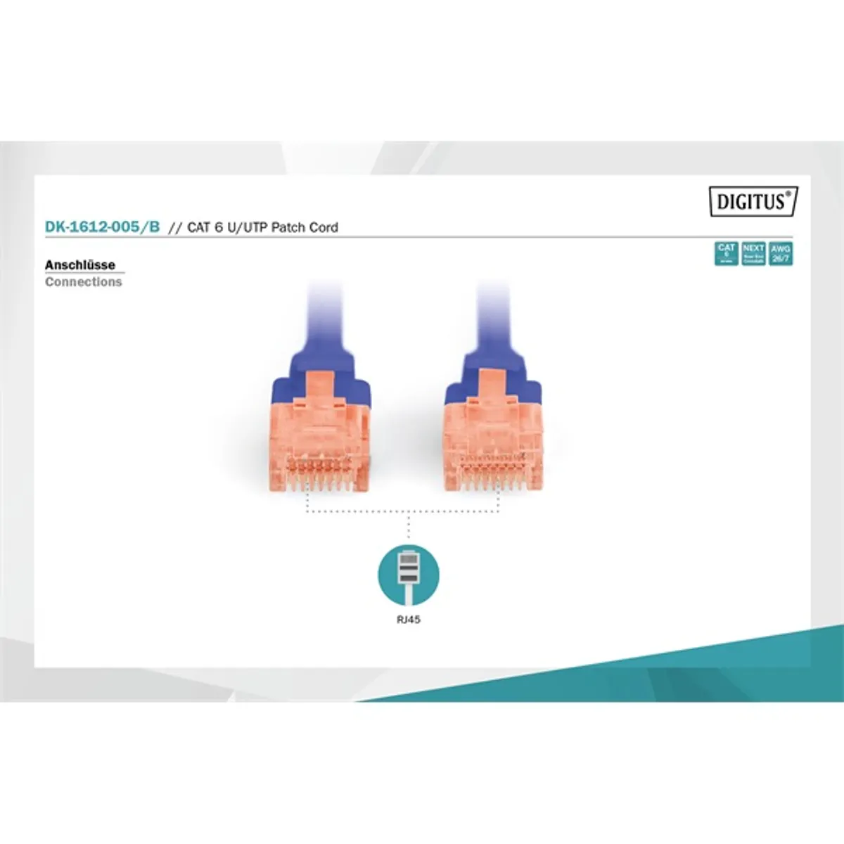 Digitus DK-1612-005/B Cat6 U-UTP patch kábel 0,5 m kék #5