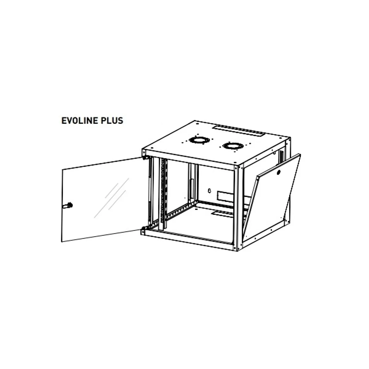 Legrand EVO9U6060P Evoline 19" 9U fali rack üvegajtós levehető oldallapos 600x600 mm #1
