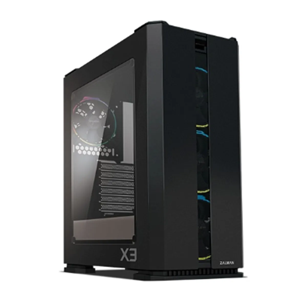 Zalman X3 BLACK Ház midi ATX ablakos, 4 db ventilátor, USB 3.0 előlapi, előlapi hangkimenet, előlapi mikrofon csatlakozó, táp nincs #1