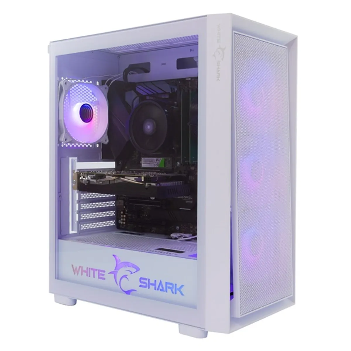 WHITE SHARK WS GCC-2401W Warhead fehér E-ATX edzett üveg 4x beépített ventilátor USB 3.0 fejhallgató csatlakozó 2x3,5 belső hely 2x2,5 belső hely #1