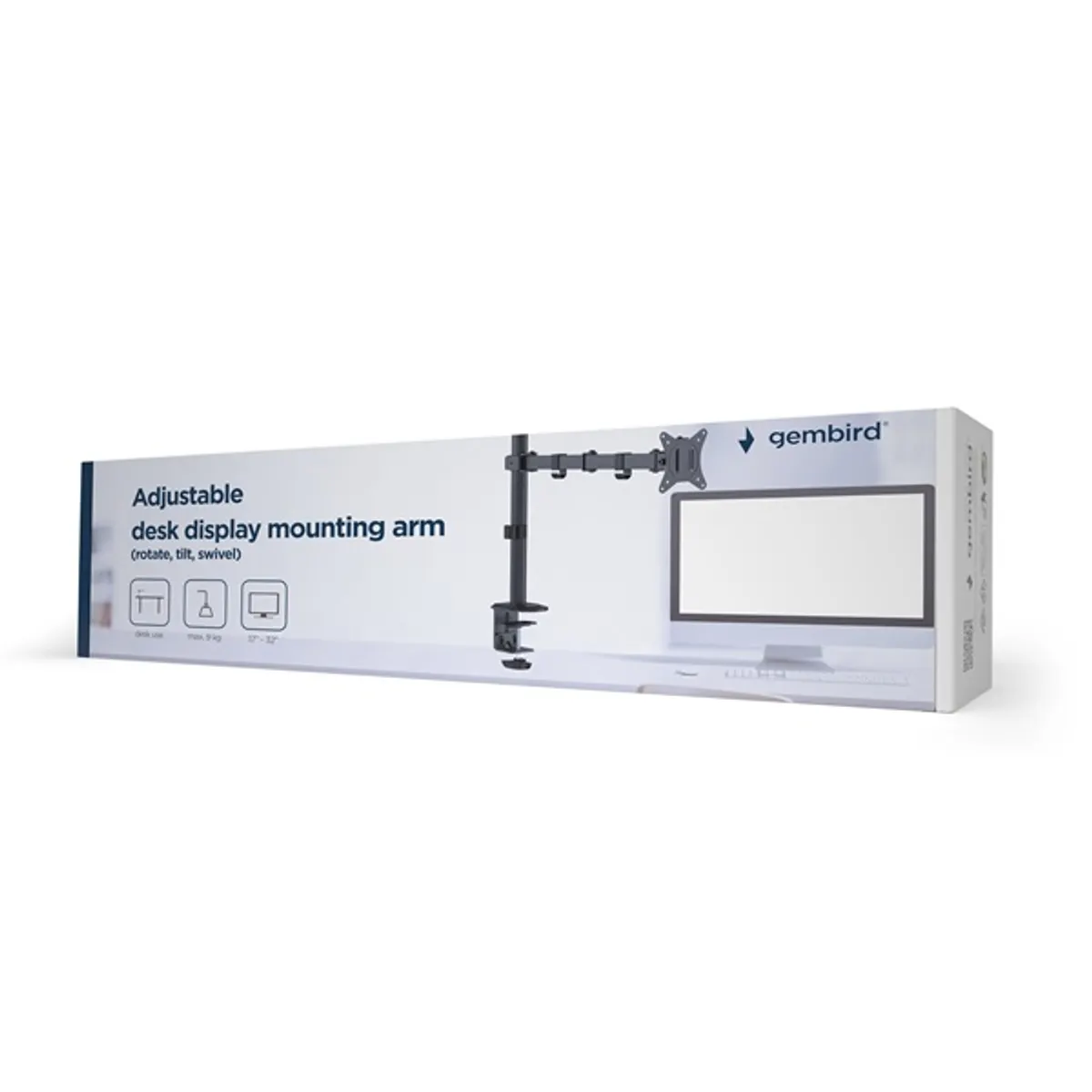 GEMBIRD MA-D1-01 monitortartó kar 17"-32" 9 kg 75x75 100x100 #3