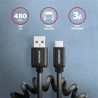 AXAGON BUCM-AM10TB Twister USB-C USB-A kábel 60 cm fekete #2
