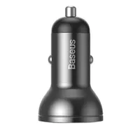 BASEUS CCBX-0G autós töltő 2x USB-A 24W LCD kijelző 12-24V