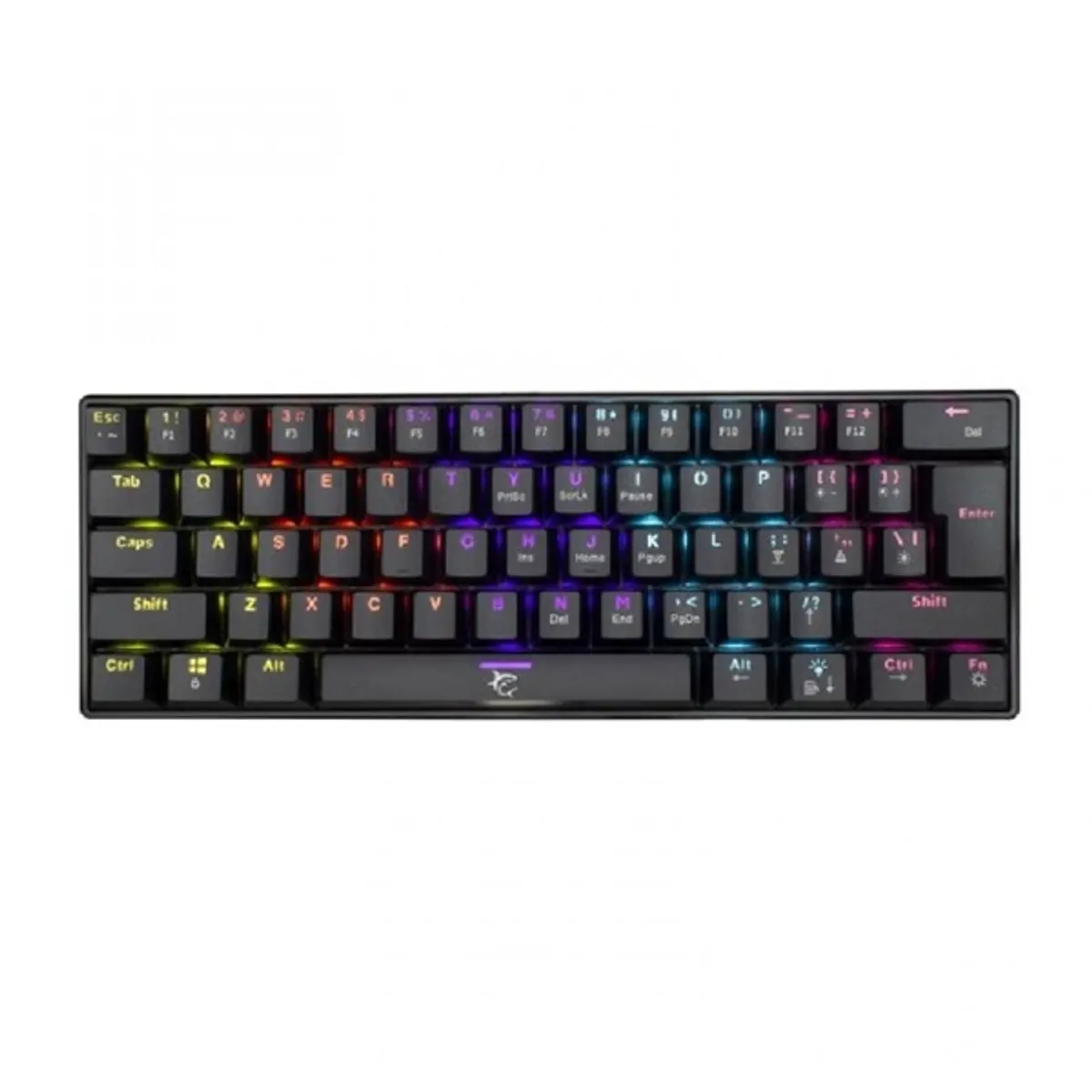White Shark WS GK-2022B-BL-HU Shinobi GK-2022B 60 százalékos mechanikus kék switchek magyar kiosztás USB-C RGB világítás állítható lábak levehető kábel #1