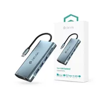 DEVIA ST399992 Leopard 11in1 Szürke 5x USB3.0 HDMI VGA RJ45 Kártyaolvasó Audio 3,5mm USB-C PD 100W
