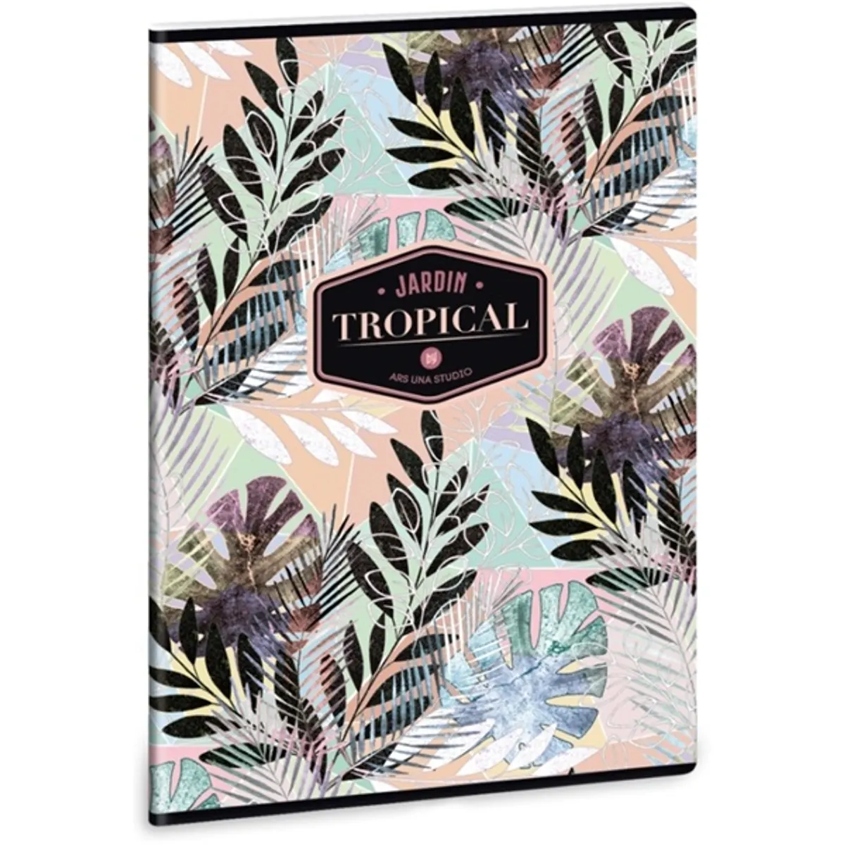 Ars Una 93129220 Tropical Leaf A4 kockás füzet extra kapcsos, karton fedél, UV lakkozott, 40 oldal, álló #1