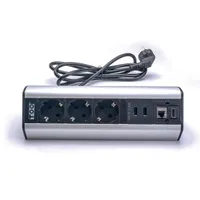 TOO DPS-114-3S asztalra rögzíthető elosztó 3 aljzat 2x USB-A HDMI RJ45 ezüst 1.8 m