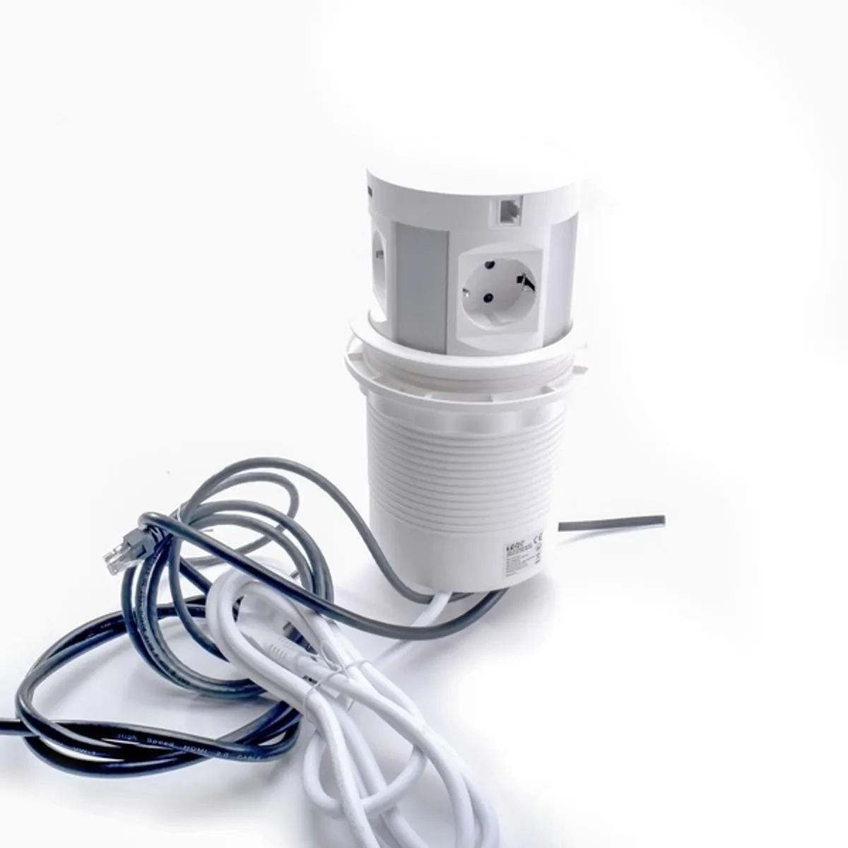 TOO PPS-100-4W rejtett hálózati elosztó beépíthető 4x SCHUKO fehér 1.8 m USB-A HDMI RJ45 #6