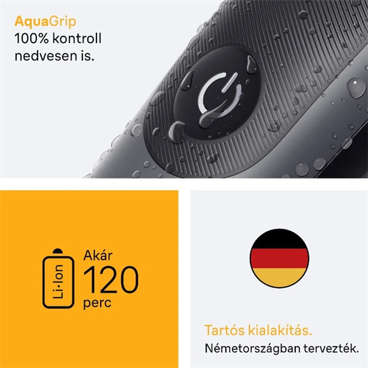 Braun 10AS490184 AIO 5520 multifunkciós testszőrnyíró AquaGrip vízálló 14 hosszbeállítás 120 perc üzemidő #3