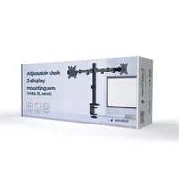 GEMBIRD MA-D2-01 kétmonitoros asztali monitortartó kar 17"-32" 9 kg VESA 75x75 100x100 fekete #3