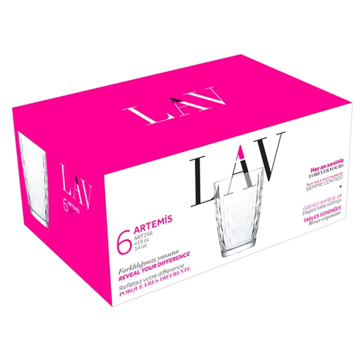 LAV LV-ART256F Artemis Long Drink koktélos pohár készlet 6 darab 415 ml üveg átlátszó #1