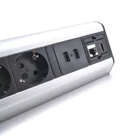 TOO DPS-114-3S asztalra rögzíthető elosztó 3 aljzat 2x USB-A HDMI RJ45 ezüst 1.8 m #6