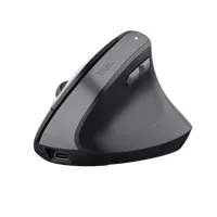 Trust 25145 Bayo II vertikális ergonómikus vezeték nélküli egér fekete 2400 dpi 2,4 GHz USB vevőegység
