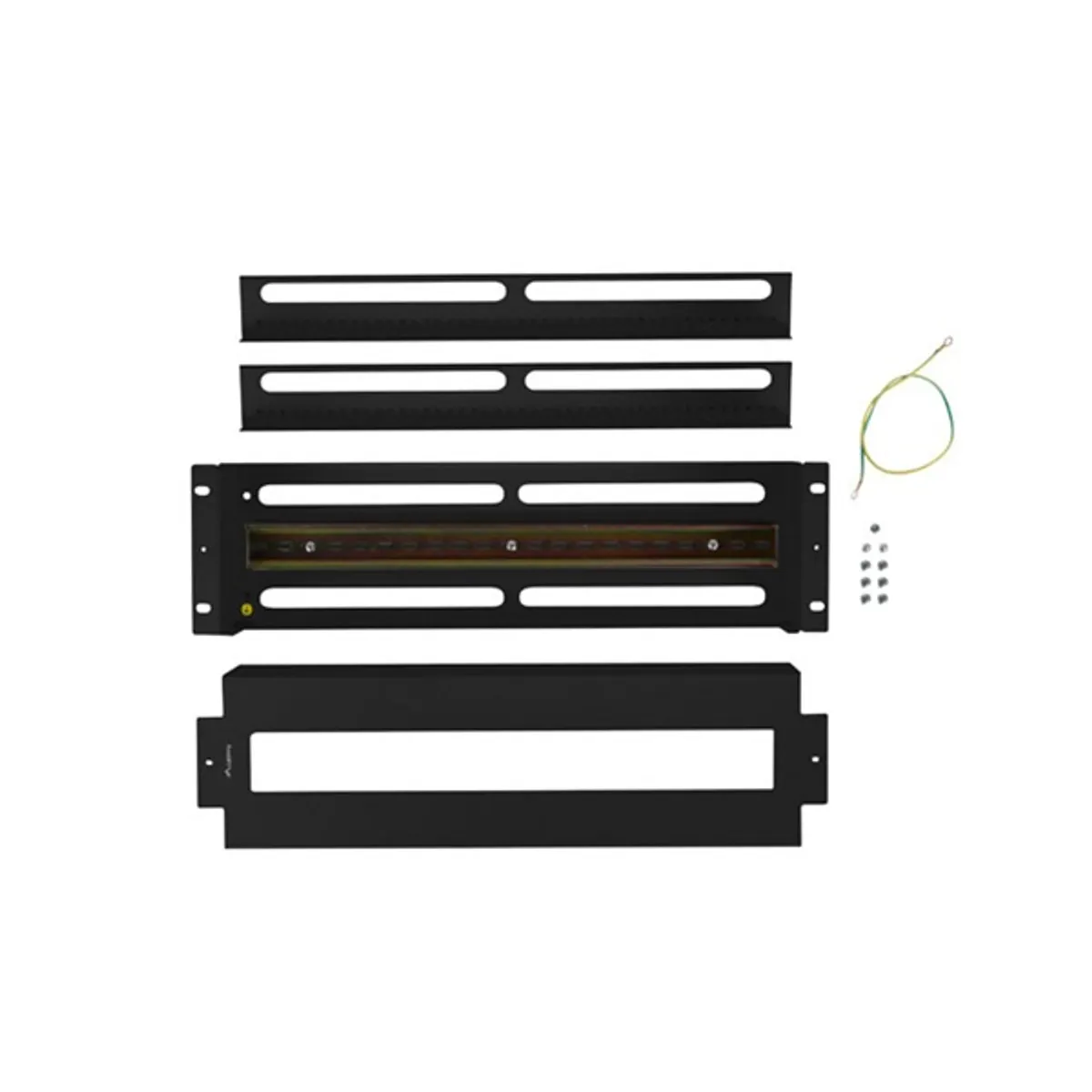 LANBERG AK-VDP103-B kismegszakító tartó panel 19" 3U fekete acél TS-35 DIN sín fedeles #5