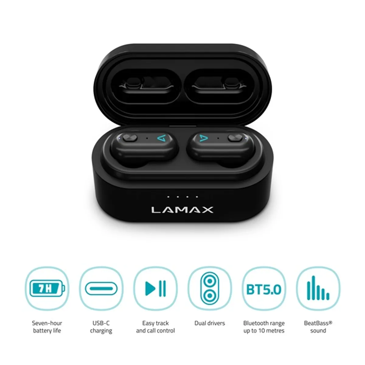 LAMAX LMXDU1 Duals1 vezeték nélküli fülhallgató Bluetooth 5.0 aptX USB-C 15 m 7 óra #5