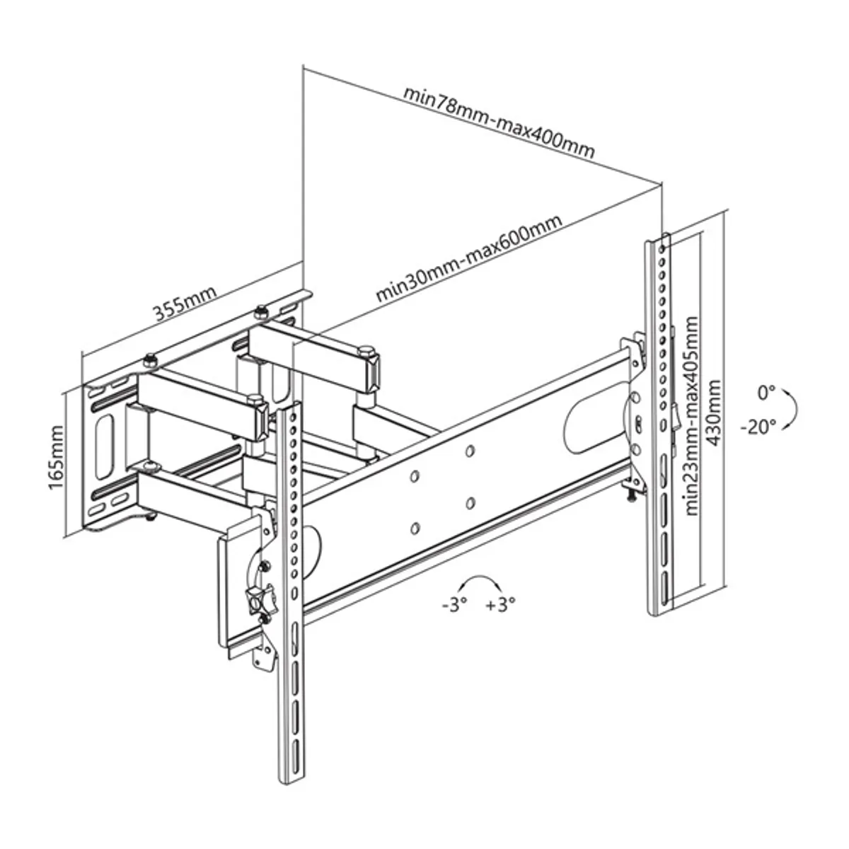STELL 35057200 SHO 4620 kihúzható fali konzol 37"-70" VESA 600x400 max 35 kg #5