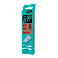 AVAX AVAX_CH6416 30W GaN töltő USB-C Lightning szilikon kábel világoskék #2