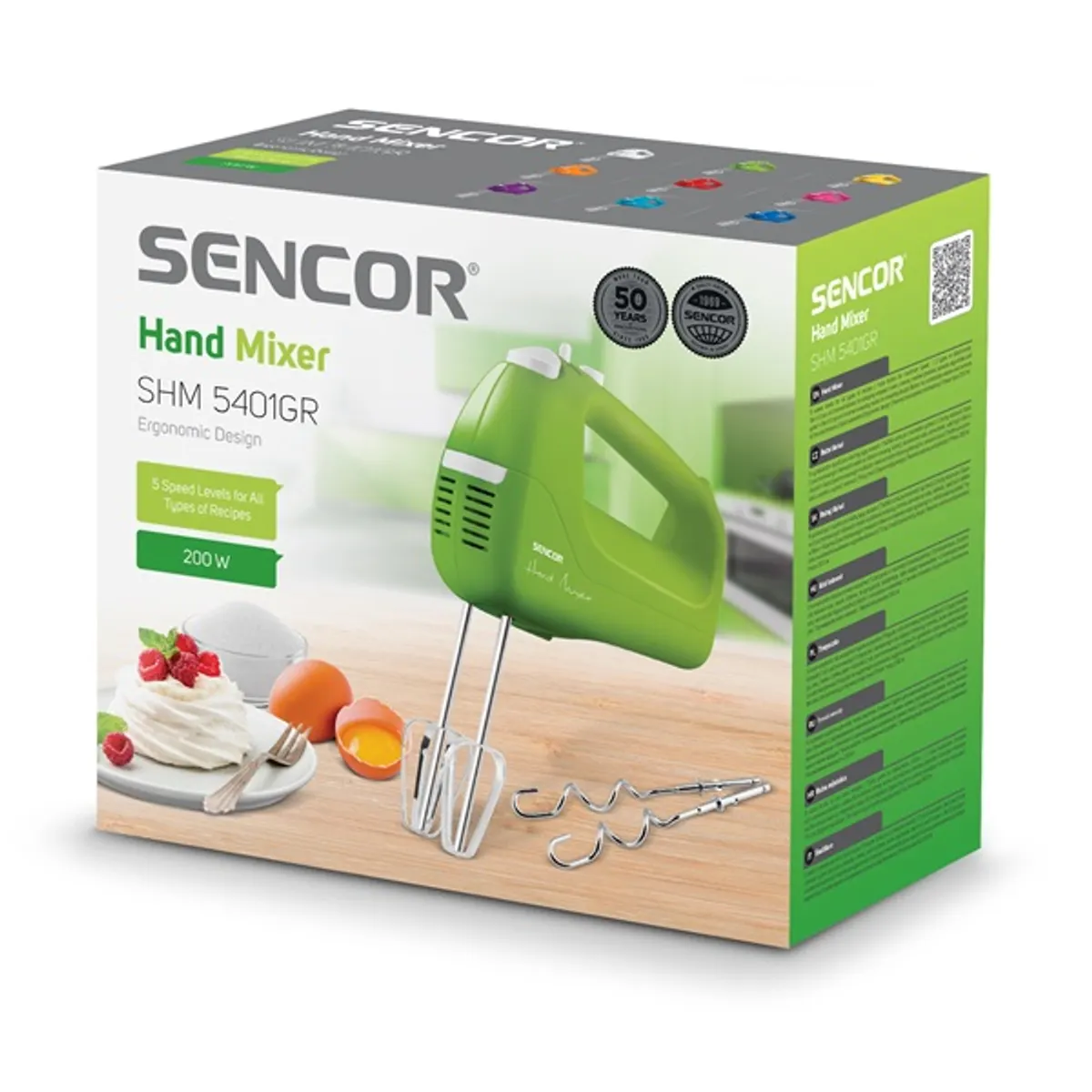 Sencor 41005578 Kézi mixer zöld 200 W 5 fokozat dagasztás keverés kábel 120 cm #9
