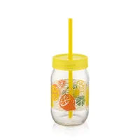 LUXPLASTIC C-00162 Spring üvegpohár 380 ml szívószállal #2