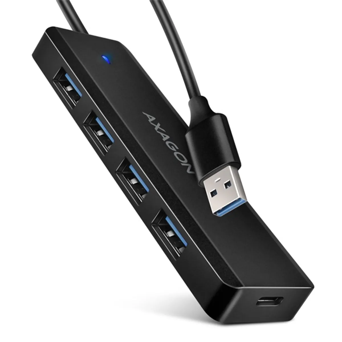 Axagon HUE-C1A USB hub 4-portos USB-A 5Gbps 19 cm kábel #1