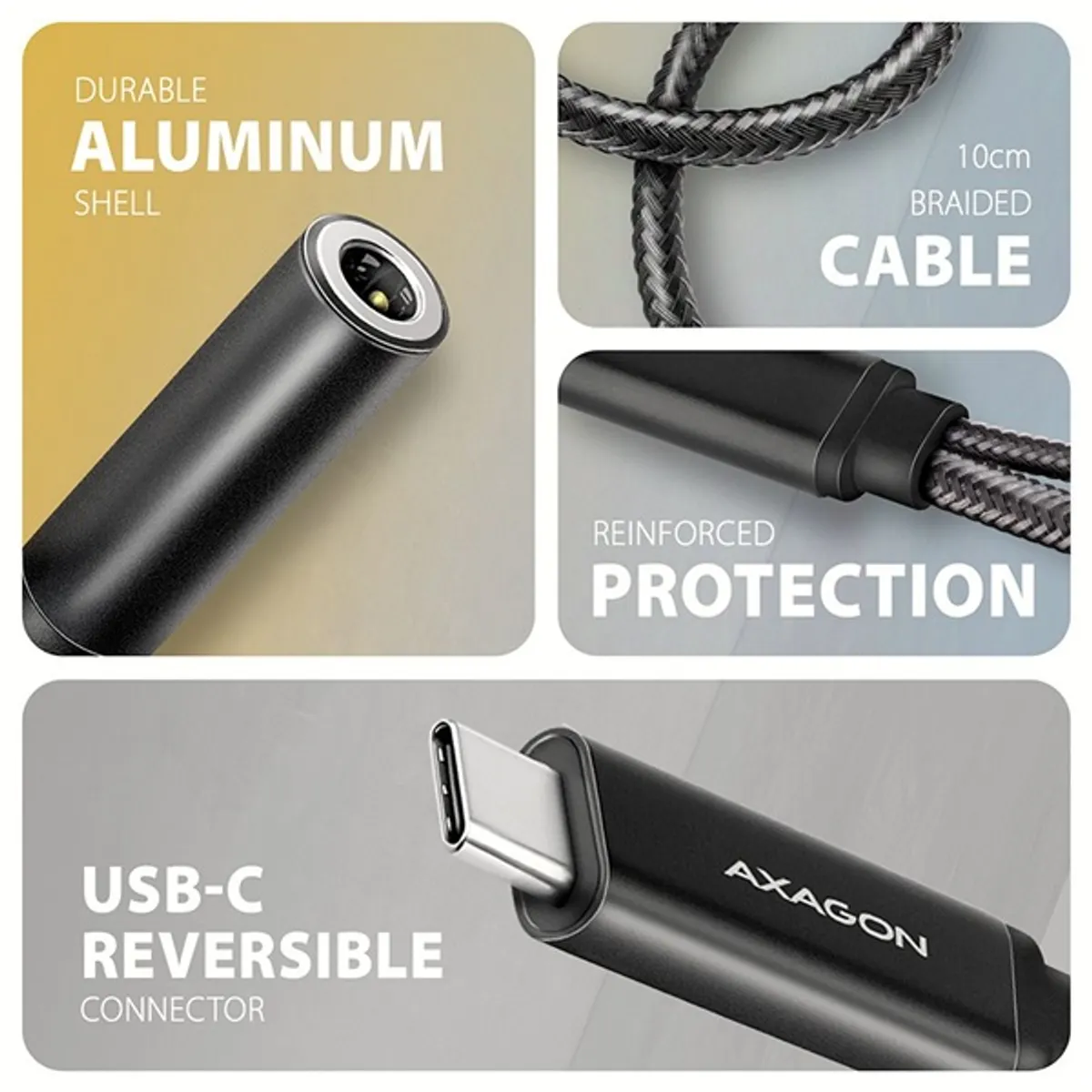 AXAGON ADA-HCPD USB-C hangkártya DAC adapter fekete 3,5 mm jack USB-C 60W PD Hi-Res 384 kHz 32 bit #3