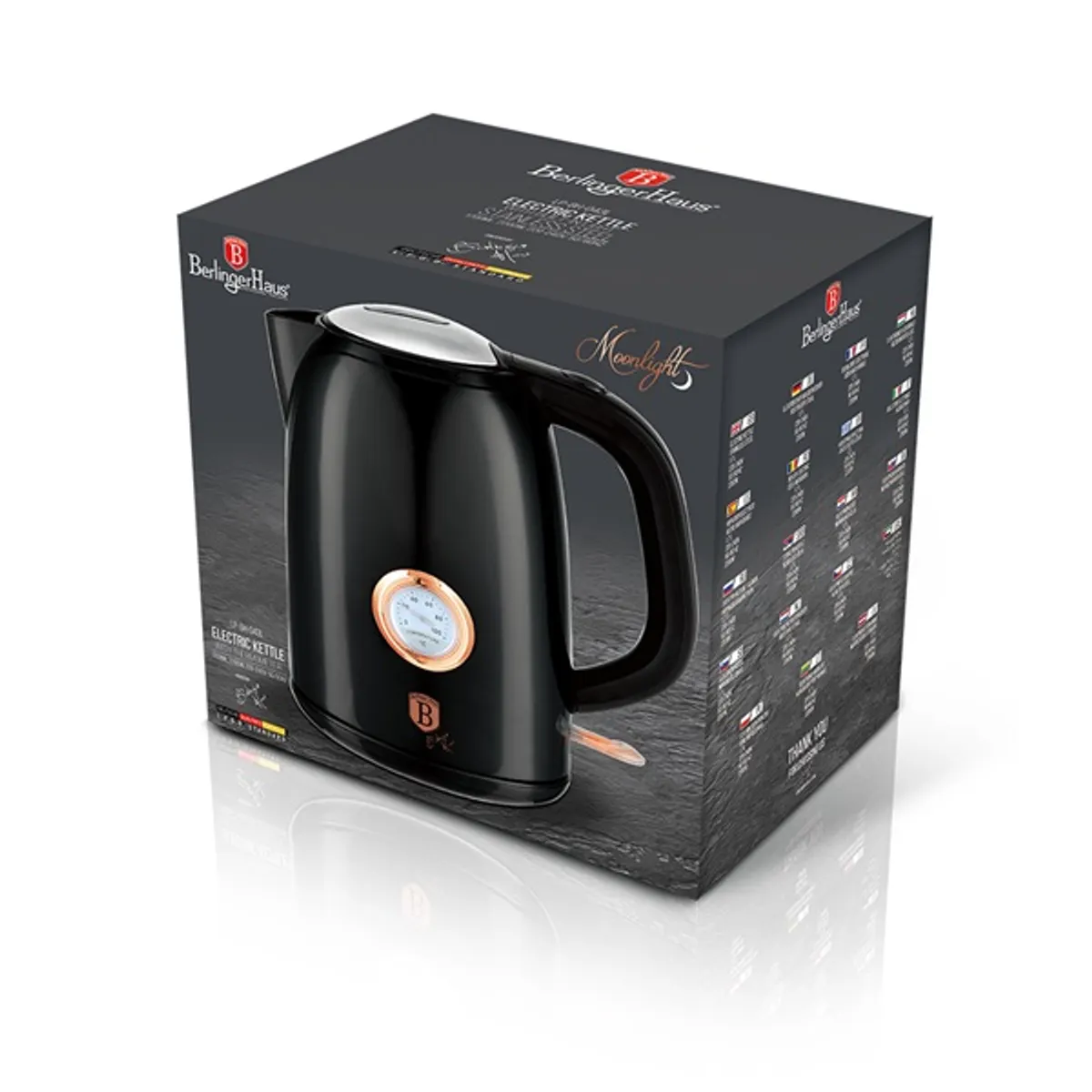 Berlinger Haus LP-BH-043L hőfok kijelzős vízforraló 1,7 L 2200 W 360 fokos elforgatható vezeték nélküli #1