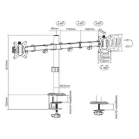 SBOX LCD-352-2-2 duál asztali monitortartó konzol 17"-32" 9 kg monitoronként kábelrendezés VESA 75x75 100x100 dönthető forgatható #9