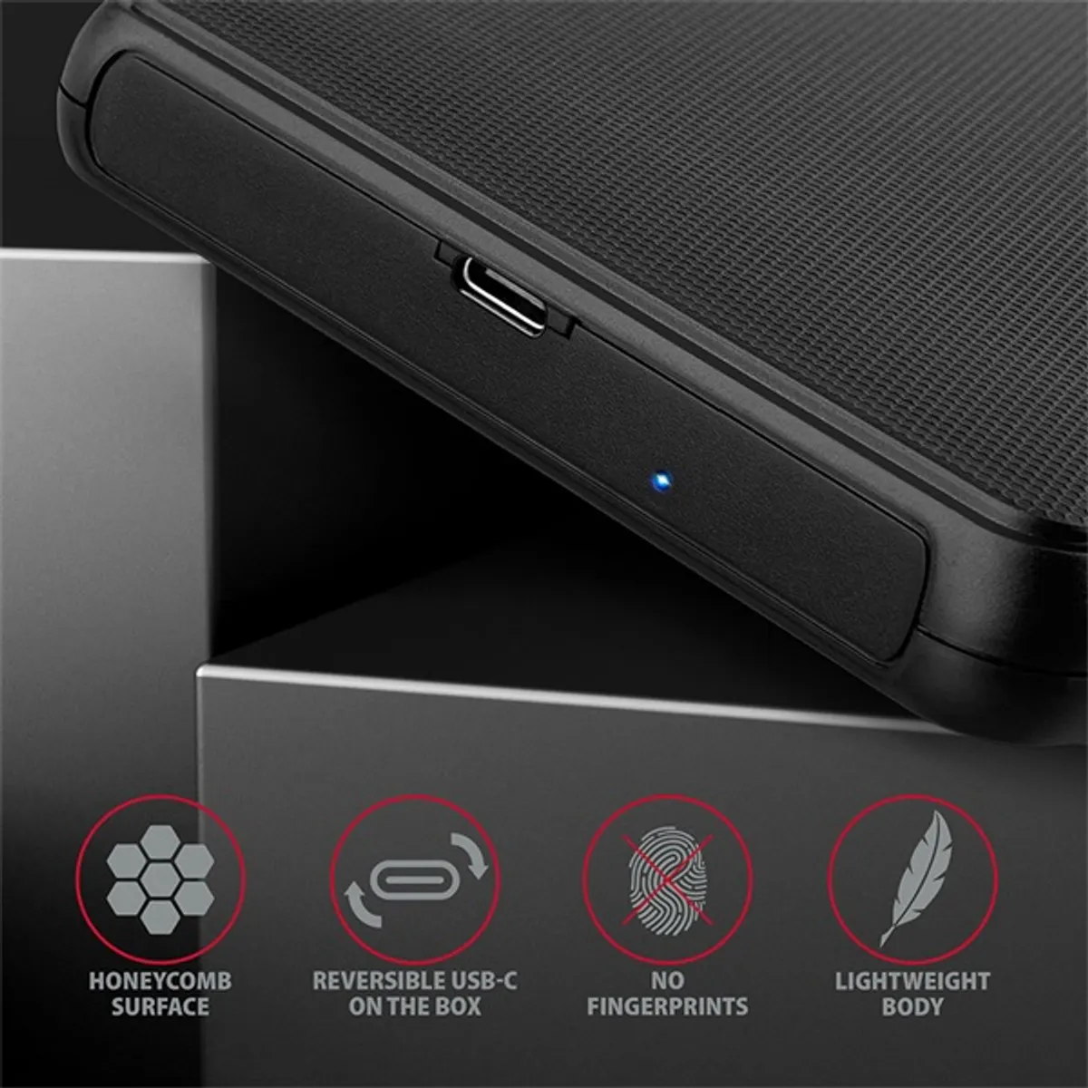 Axagon EE25-SLC Slide box 2.5" külső USB-C HDD és SSD ház fekete #5