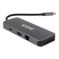 AVAX HB612 connect 8in1 4 usb usb-c hdmi micro sd rj45